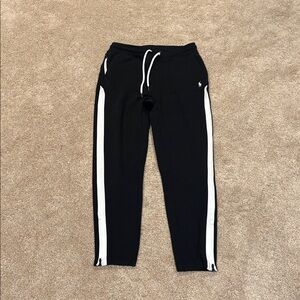 Ralph Lauren Black Joggers with White Side Stripes